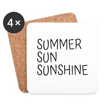 Summer Sun Sunshine Sommer Sonne Sonnenschein - Coasters (set of 4) - white - Front