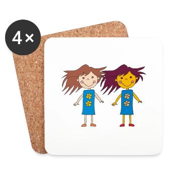 girls friends - Coasters (set of 4) - white - Front