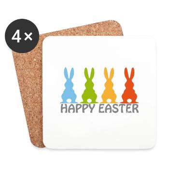 Easter/Ostern - Bo-Grafik - Untersetzer (4er-Set) - Weiß - Vorne
