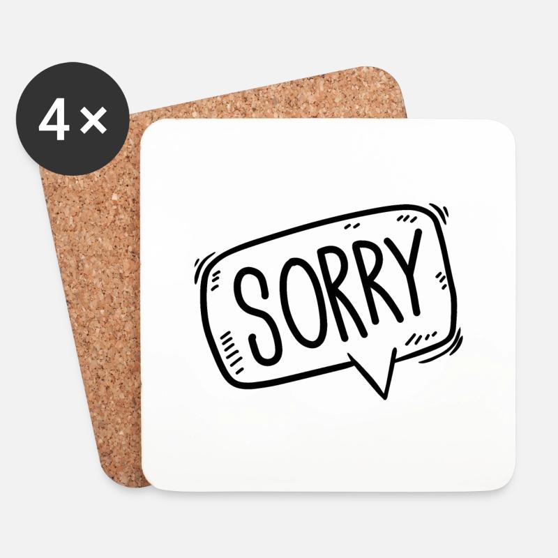 Sprechblase sorry comic - Untersetzer (4er-Set) - Weiß