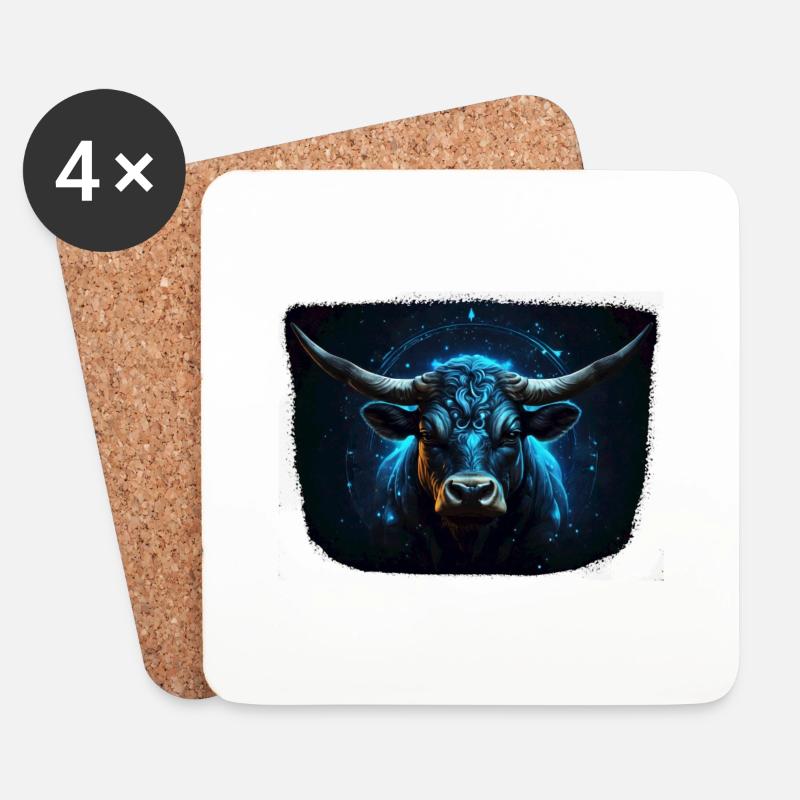 Sternzeichen Stier - Untersetzer (4er-Set) - Weiß