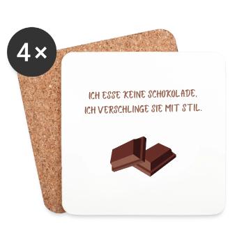 Ich esse keine Schokolade - Untersetzer (4er-Set) - Weiß - Vorne