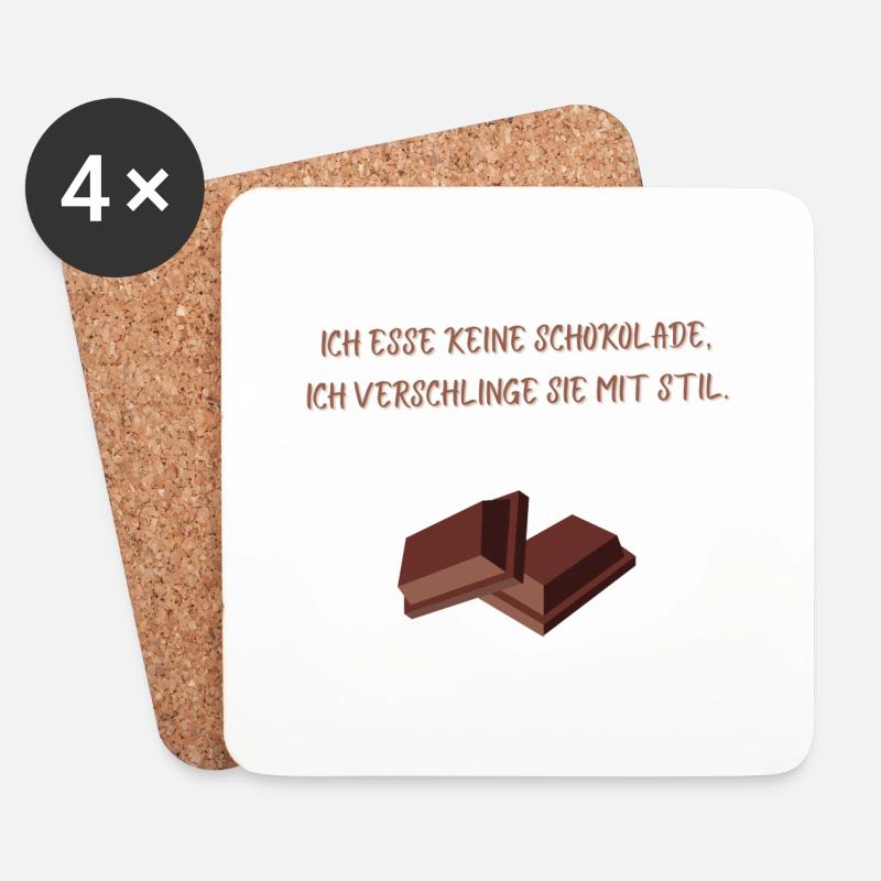Ich esse keine Schokolade - Untersetzer (4er-Set) - Weiß