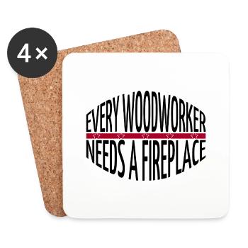 Men A Carpenters Prayer Tshirts - Coasters (set of 4) - white - Front