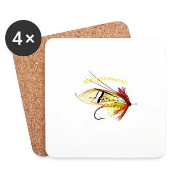 Ballyshannon Classic Irish Salmon fly - Coasters (set of 4) - white - Front