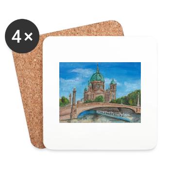 Cathédrale de Berlin - Dessous de verre (lot de 4) - blanc - Devant