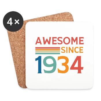 Awesome since 1934 - Dessous de verre (lot de 4) - blanc - Devant