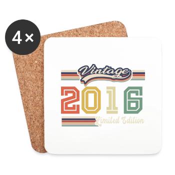 Cadeau D'anniversaire 2016 Génial Depuis 2016 vint - Dessous de verre (lot de 4) - blanc - Devant