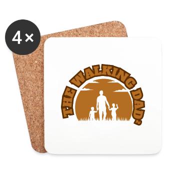 Le père qui marche² 2 fils Brown - Dessous de verre (lot de 4) - blanc - Devant