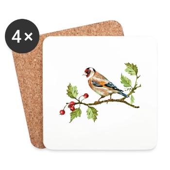 Bunter Vogel - Untersetzer (4er-Set) - Weiß - Vorne