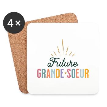Future Grande Soeur 2025 Je Vais Etre Grande Soeur - Dessous de verre (lot de 4) - blanc - Devant
