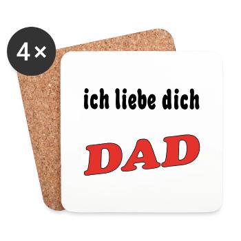 Ich liebe dich DAD - Coasters (set of 4) - white - Front