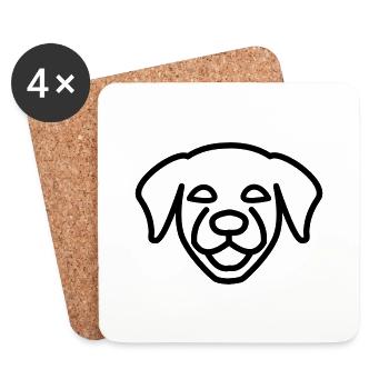 Hund - Untersetzer (4er-Set) - Weiß - Vorne