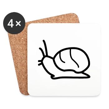 Schnecke - Untersetzer (4er-Set) - Weiß - Vorne