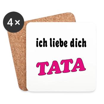 ich liebe dich TATA - Dessous de verre (lot de 4) - blanc - Devant
