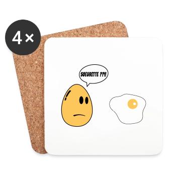 SISTER egg - Coasters (set of 4) - white - Front