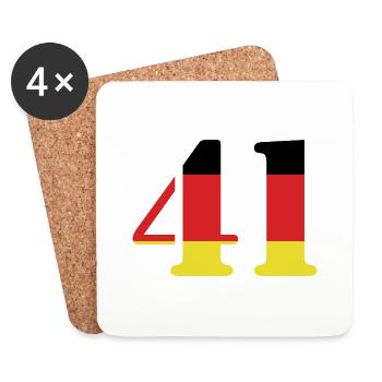 41 Numéro Jersey Allemagne - Dessous de verre (lot de 4) - blanc - Devant