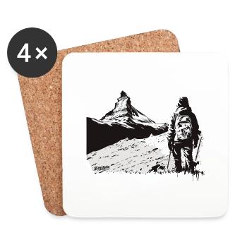 On the way to the summit - Mount Matterhorn Zermatt - Coasters (set of 4) - white - Front
