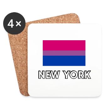Bi Pride Flag New York - Coasters (set of 4) - white - Front