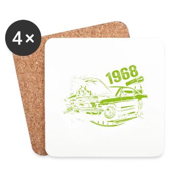 1968 Birthday Vintage Model 1968 Vintage 1968 - Coasters (set of 4) - white - Front