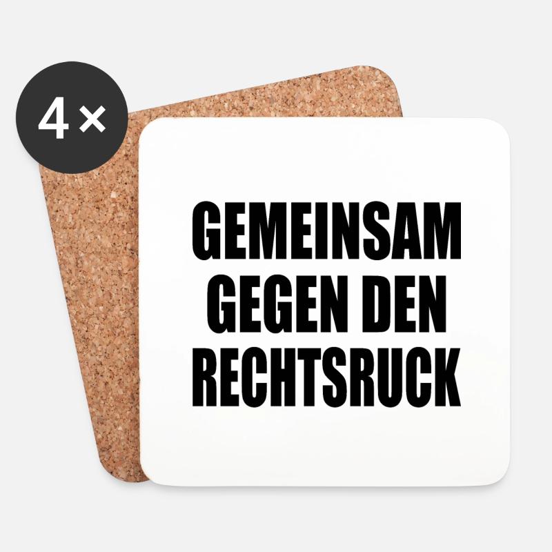 gemeinsam gegen rechtsruck - Untersetzer (4er-Set) - Weiß