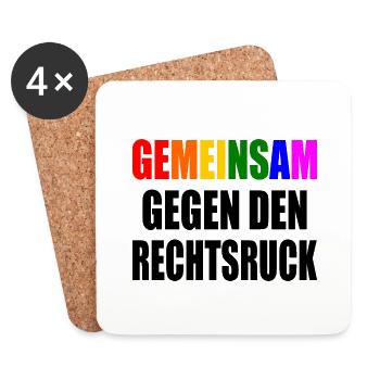 Together against the shift to the right - Coasters (set of 4) - white - Front