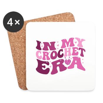 In My Crochet Era Funny Crocheting Funny Crocheter - Coasters (set of 4) - white - Front