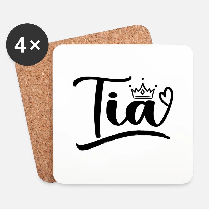 Beste Tia Ever Tante Leopardenmuster Muttertag Tia - Untersetzer (4er-Set) - Weiß