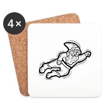 Père Noël - Dessous de verre (lot de 4) - blanc - Devant