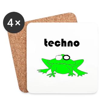 techno frosch - Untersetzer (4er-Set) - Weiß - Vorne