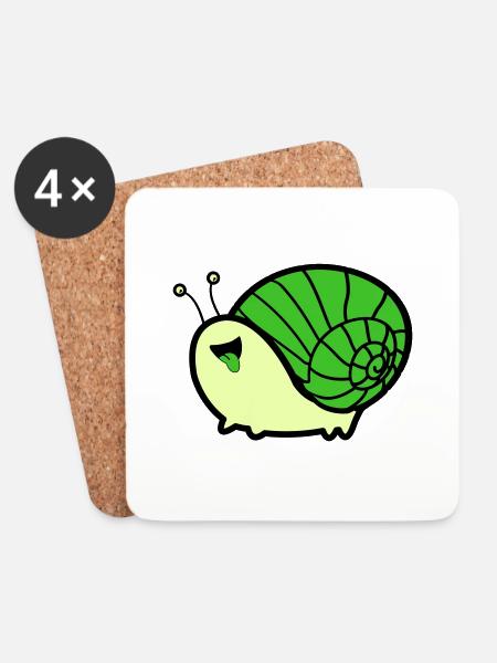 schnecke comic - Untersetzer (4er-Set) - Weiß