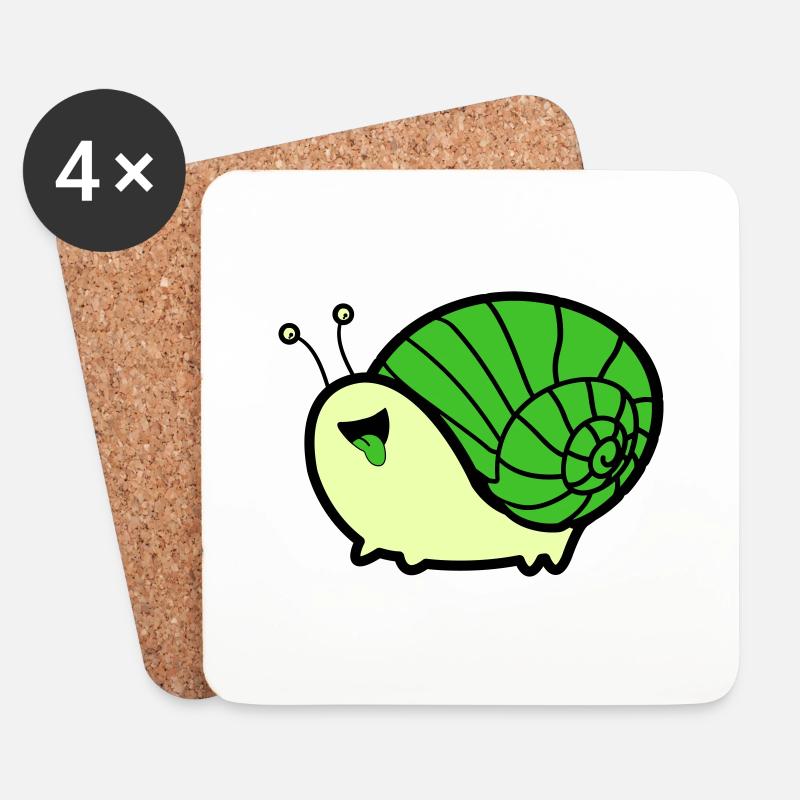 schnecke comic - Untersetzer (4er-Set) - Weiß
