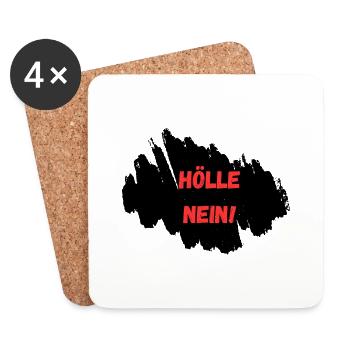 HÖLLE NEIN! I Jugendwort 2024 - Untersetzer (4er-Set) - Weiß - Vorne