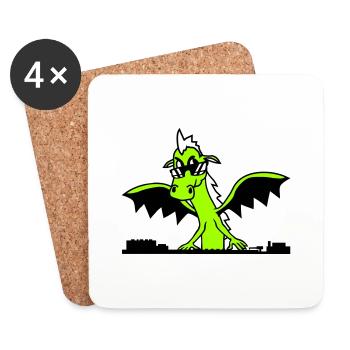 Wing Dragon DJ Mixer Party Monster Music - Coasters (set of 4) - white - Front