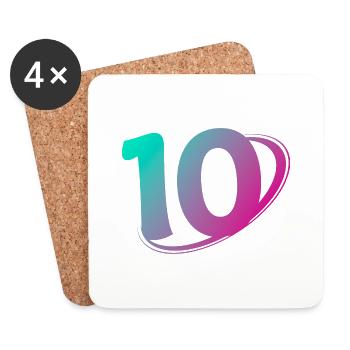 Number 10 multicolor - Coasters (set of 4) - white - Front