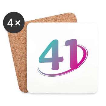 Nummer 41 mehrfarbig - Untersetzer (4er-Set) - Weiß - Vorne