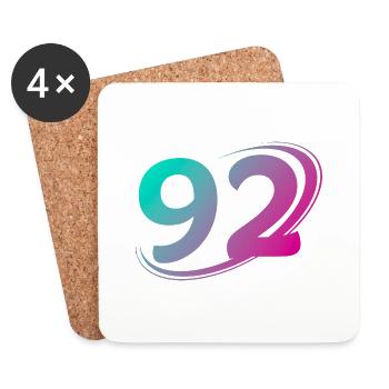 Nummer 92 mehrfarbig - Untersetzer (4er-Set) - Weiß - Vorne