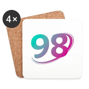 Number 98 multicolor - Coasters (set of 4) - white - Front