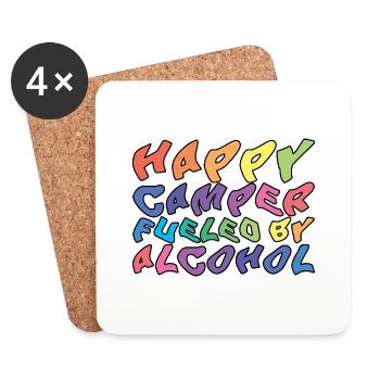 Un campeur heureux alimenté par l’alcool - Dessous de verre (lot de 4) - blanc - Devant