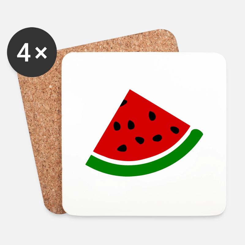Wassermelone - Untersetzer (4er-Set) - Weiß