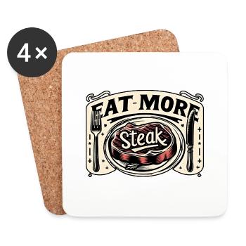 Eat More Steak 11 - Untersetzer (4er-Set) - Weiß - Vorne