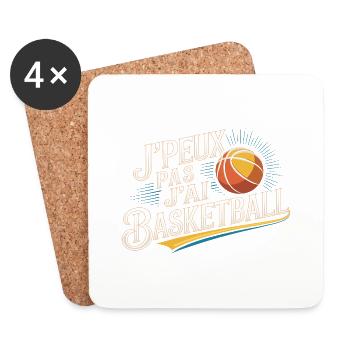 J'peux pas j'ai basketball - Dessous de verre (lot de 4) - blanc - Devant