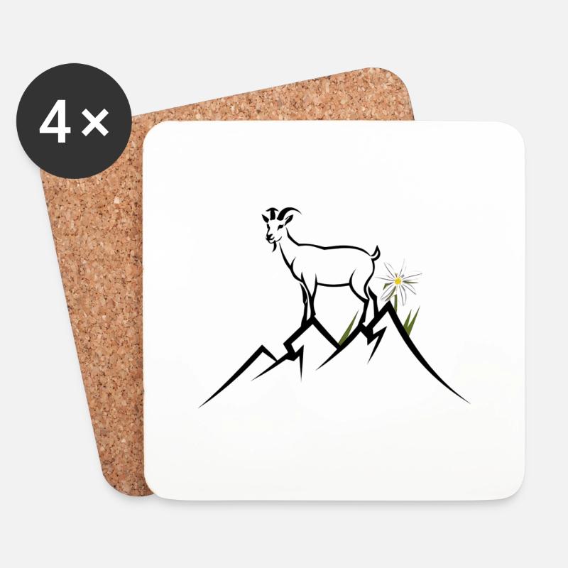 Berg, Alpen - Untersetzer (4er-Set) - Weiß