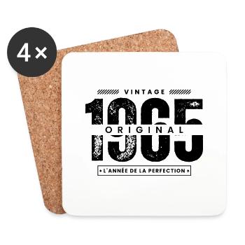 vintage 1965 / original 1965 / perfection / 1965 - Dessous de verre (lot de 4) - blanc - Devant