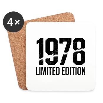 Jahrgang 1978 limitierte Auflage - Untersetzer (4er-Set) - Weiß - Vorne