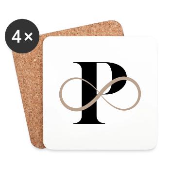 Infinite Letter P - Coasters (set of 4) - white - Front