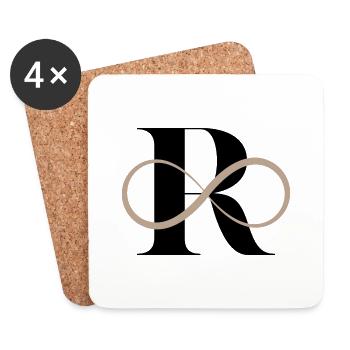 Infinite letter r - Coasters (set of 4) - white - Front
