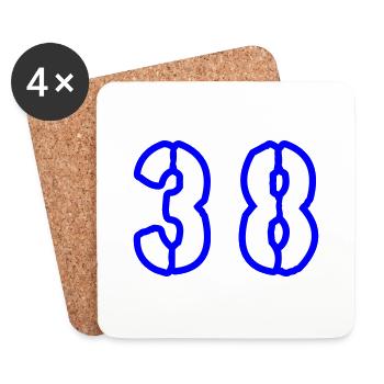 38 Number Symbol - Coasters (set of 4) - white - Front