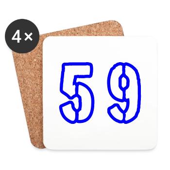 59 Symbole numérique - Dessous de verre (lot de 4) - blanc - Devant