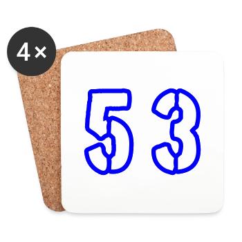 53 Zahl Symbol - Untersetzer (4er-Set) - Weiß - Vorne
